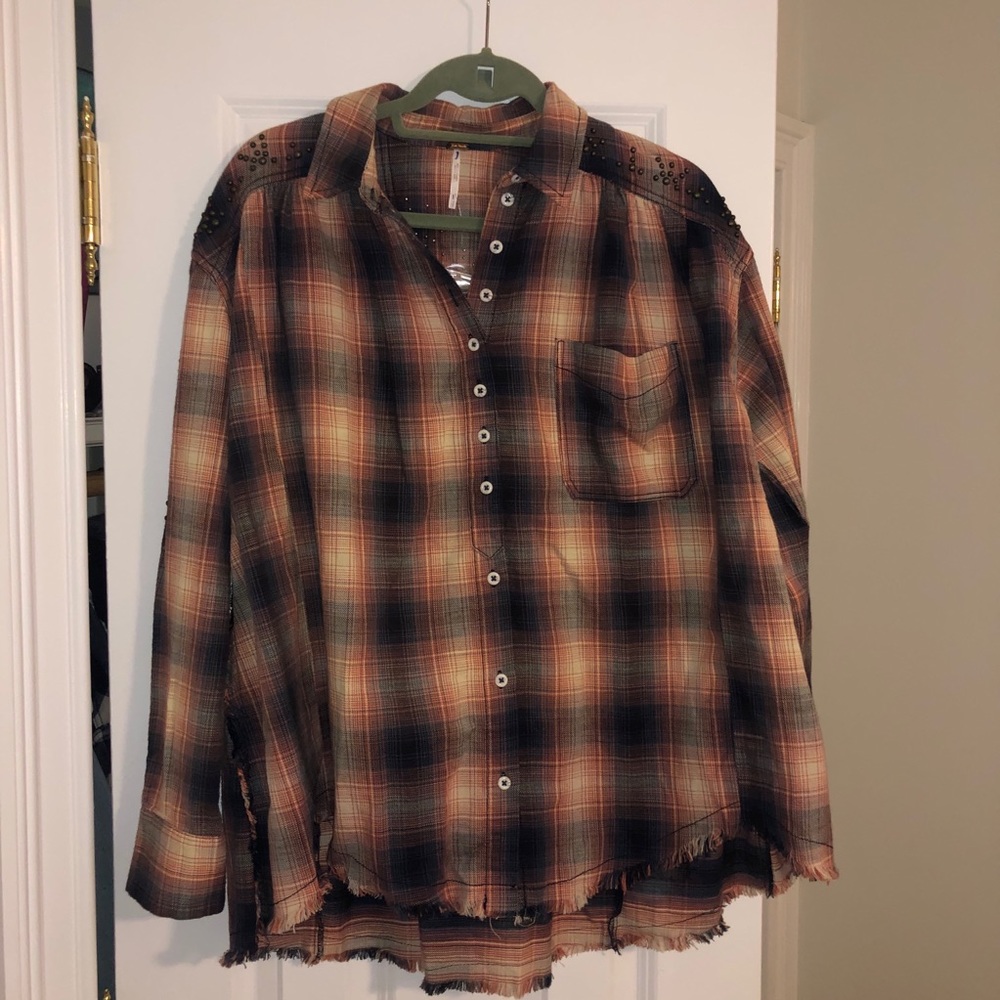 NEW Free People Studded Flannel
